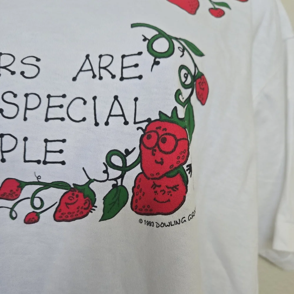 Vintage 90s Teacher Berry Cotton White Red Short Sleeve Shirt Size Large - Picture 8 of 13